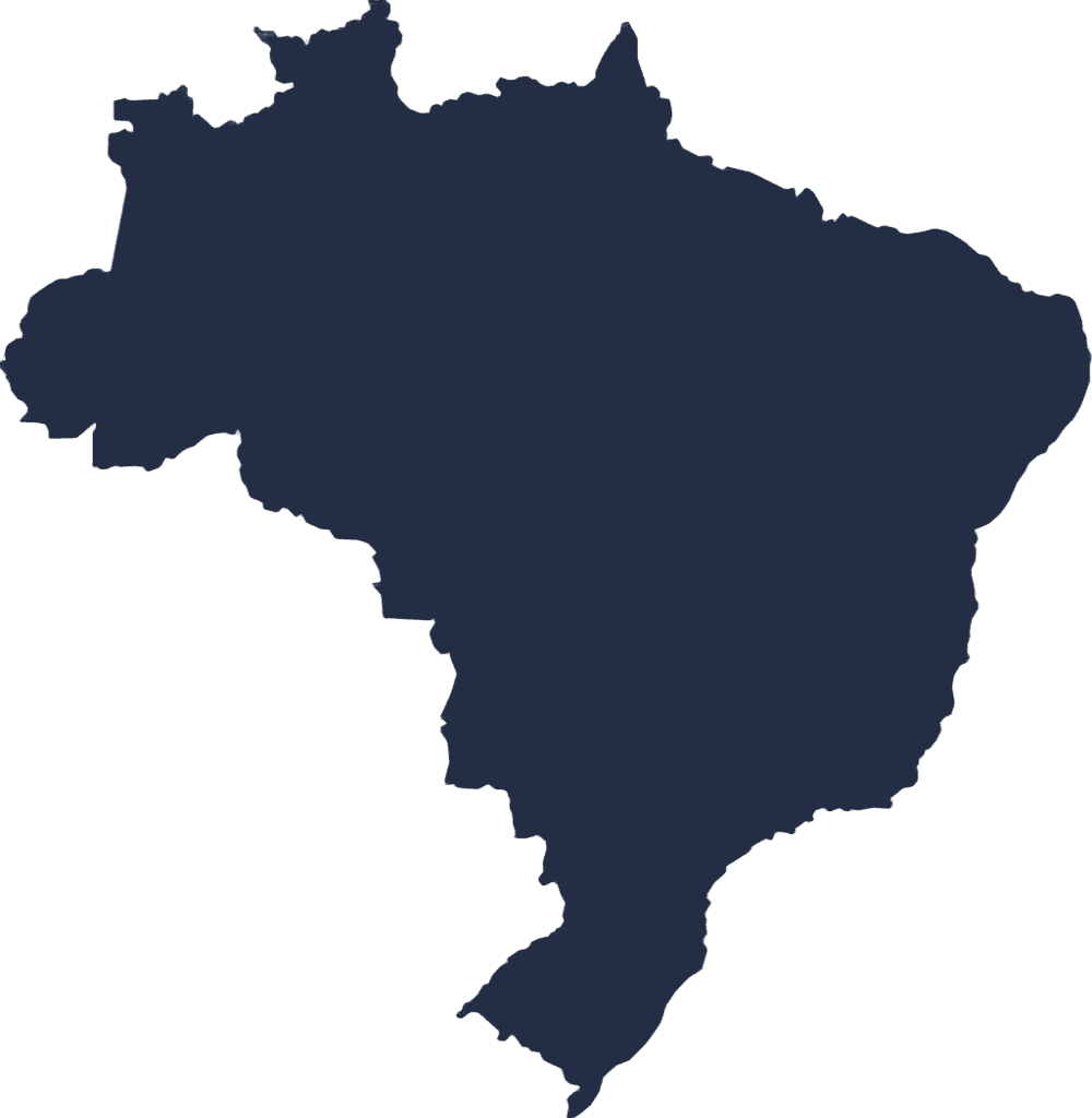 Mapa do Brasil com destaque para Santa Catarina, onde fica a sede do escritório Martins Ventura Advocacia